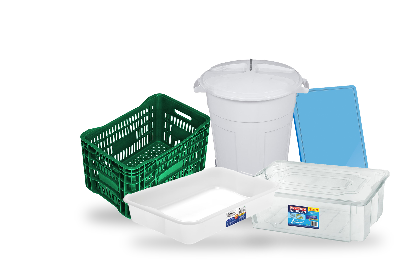 Linha profissional Belmount: bandejas, caixas, tábuas, cestos e caixas vazadas